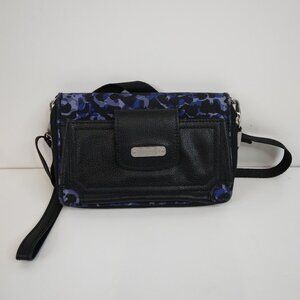 BAGGALLINI RFID PHONE WALLET CROSSBODY BLUE FLORAL
